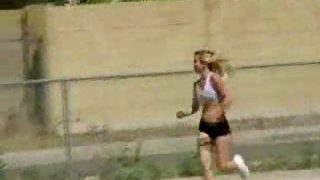 Downblouse Shot Sexy runner hot boobs sudden show