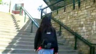 Upskirt Upskirting of a mini sexy skirt