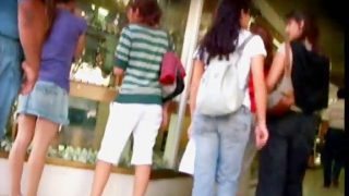 Up Skirt Free Ass peeping from up the jeans skirt